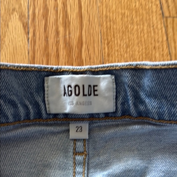 Agolde sz 23 Riley Crop Button Fly Blue light wash Jean great condition - Picture 4 of 8